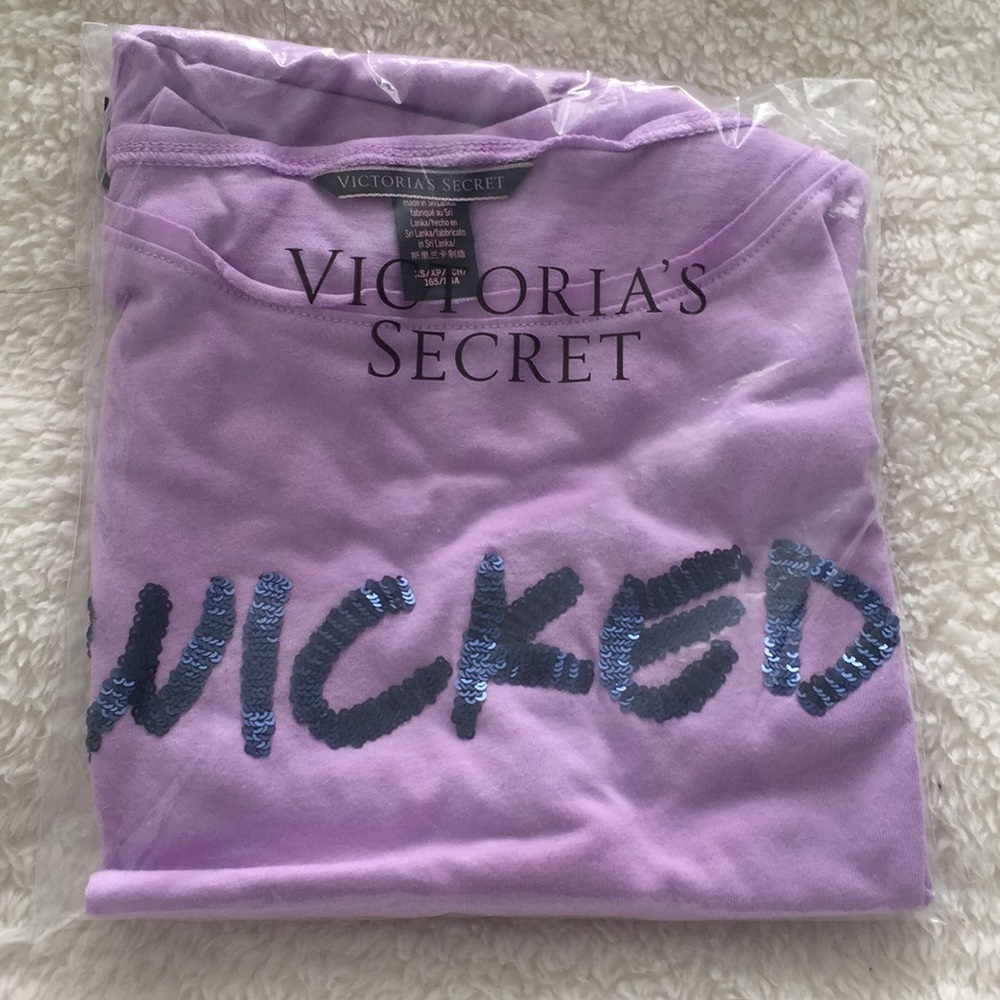 Victoria's Secret Ruffle Short Sleeve Tee Wicked